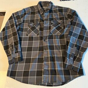 DIXXON Men's Charcoal and Black Checkered Shirt